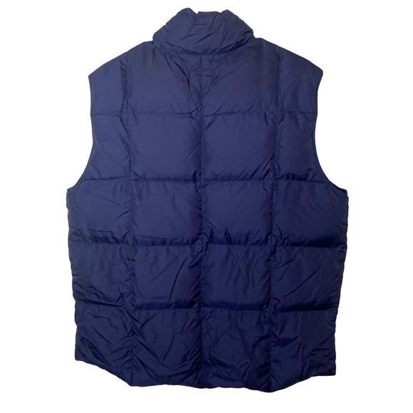 Lands' End Women's Large Navy Blue Down Puffer Vest Snap Front Quilted - Picture 2 of 10